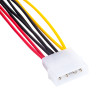 Akyga AK-CA-16 Molex (M) į 2x SATA maitinimo (F) skirstomasis kabelis, 15 cm