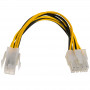 Akyga AK-CA-10 ATX P4 4 kontaktų (M) į EPS 8 kontaktų (F) maitinimo adapterio kabelis, 15 cm