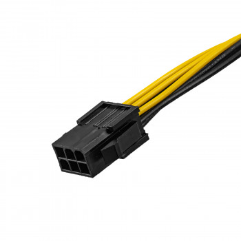 Akyga AK-CA-07 PCIe 6 kontaktų (M) į PCIe 8 kontaktų (6+2) (F) maitinimo adapterio kabelis, 20 cm