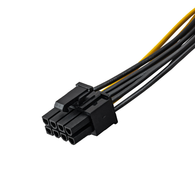 Akyga AK-CA-07 PCIe 6 kontaktų (M) į PCIe 8 kontaktų (6+2) (F) maitinimo adapterio kabelis, 20 cm