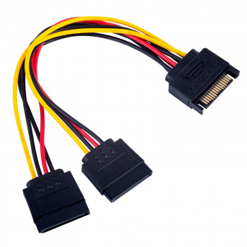 Akyga AK-CA-31 SATA maitinimo šakotuvas, SATA (kištukas) – 2x SATA (lizdas), 2x 15 cm
