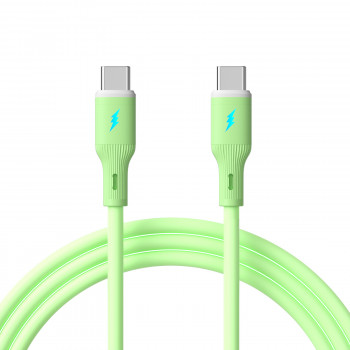 Akyga AK-USB-69 USB kabelis USB-C (m) / USB-C (m), USB 2.0, 60W, 1 m, žalias, silikoninis