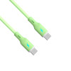 Akyga AK-USB-69 USB kabelis USB-C (m) / USB-C (m), USB 2.0, 60W, 1 m, žalias, silikoninis