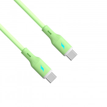 Akyga AK-USB-69 USB kabelis USB-C (m) / USB-C (m), USB 2.0, 60W, 1 m, žalias, silikoninis