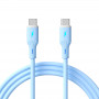 Akyga AK-USB-68 USB kabelis USB-C (m) / USB-C (m), USB 2.0, 60W, 1 m, mėlynas, silikoninis