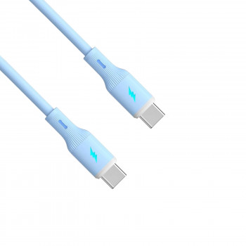Akyga AK-USB-68 USB kabelis USB-C (m) / USB-C (m), USB 2.0, 60W, 1 m, mėlynas, silikoninis