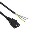 Akyga AK-OT-02A maitinimo kabelis IEC C13 – atviras galas, CCA 3 x 0,5 mm², 1,5 m, juodas