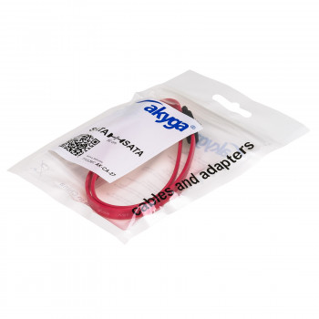 Akyga AK-CA-27 SATA III duomenų kabelis, 6 Gb/s, 0,5 m, raudonas