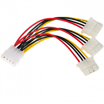 Akyga AK-CA-40 Molex maitinimo šakotuvas, Molex (kištukas) – 3x Molex (lizdas), 3x 15 cm
