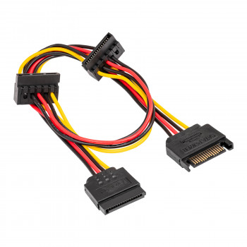 Akyga AK-CA-41 SATA maitinimo šakotuvas, SATA (kištukas) – 3x SATA (lizdas), 3x 15 cm