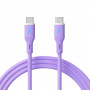 Akyga AK-USB-70 USB kabelis USB-C (m) / USB-C (m), USB 2.0, 60W, 1 m, violetinis, silikoninis