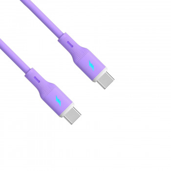 Akyga AK-USB-70 USB kabelis USB-C (m) / USB-C (m), USB 2.0, 60W, 1 m, violetinis, silikoninis