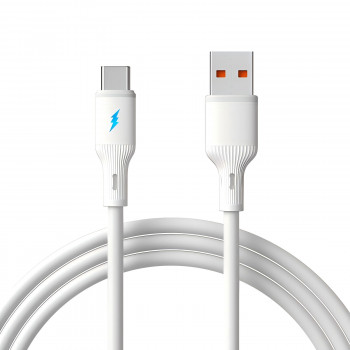 Akyga AK-USB-59 USB kabelis USB-A (m) / USB-C (m), USB 2.0, 12W, 1 m, baltas, silikoninis
