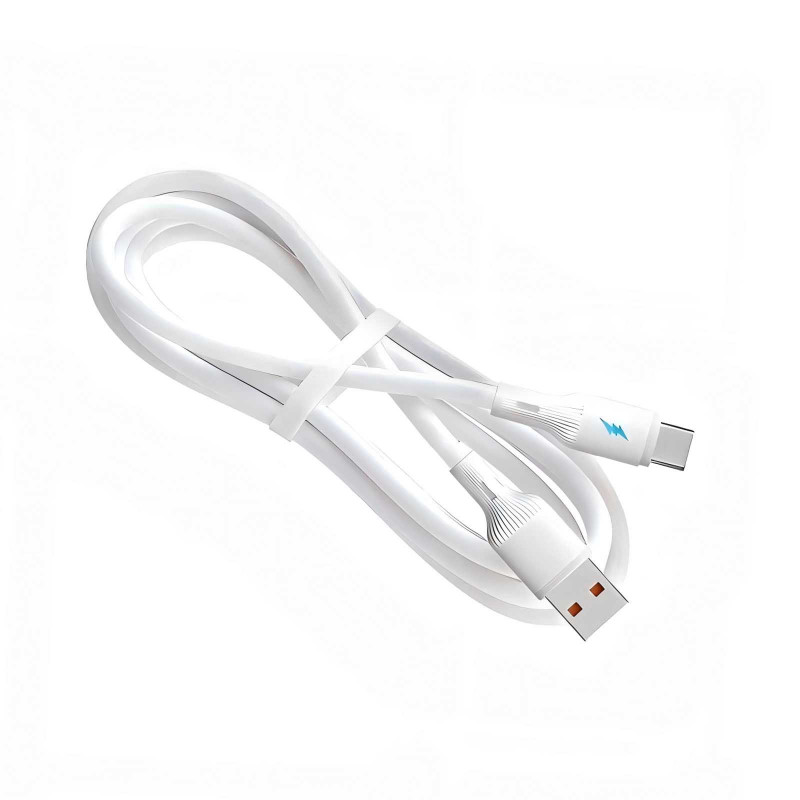 Akyga AK-USB-59 USB kabelis USB-A (m) / USB-C (m), USB 2.0, 12W, 1 m, baltas, silikoninis