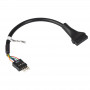 Akyga AK-CA-75 vidinis USB 2.0 9 kontaktų (M) į USB 3.0 19 kontaktų (F) pagrindinės plokštės adapterio kabelis, 20 cm, juodas