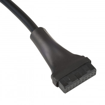 Akyga AK-CA-75 vidinis USB 2.0 9 kontaktų (M) į USB 3.0 19 kontaktų (F) pagrindinės plokštės adapterio kabelis, 20 cm, juodas