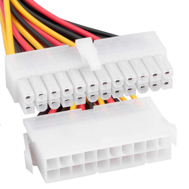 Akyga AK-CA-66 ATX maitinimo adapterio kabelis 20 kontaktų (lizdas) – 24 kontaktų (20+4) (kištukas), 15 cm