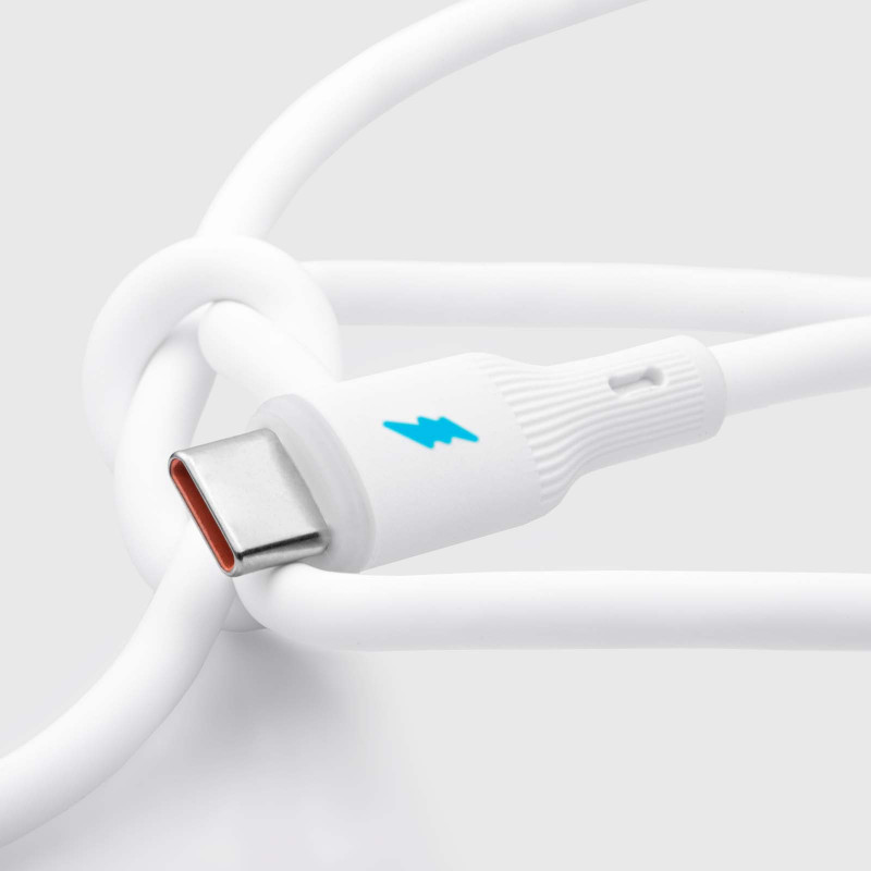 Akyga AK-USB-60 USB kabelis USB-A (m) / USB-C (m), USB 2.0, 12W, 1,8 m, baltas, silikoninis