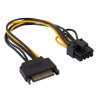 Akyga AK-CA-80 SATA maitinimo į PCIe 6+2 kontaktų adapterio kabelis, 15 cm