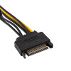 Akyga AK-CA-80 SATA maitinimo į PCIe 6+2 kontaktų adapterio kabelis, 15 cm