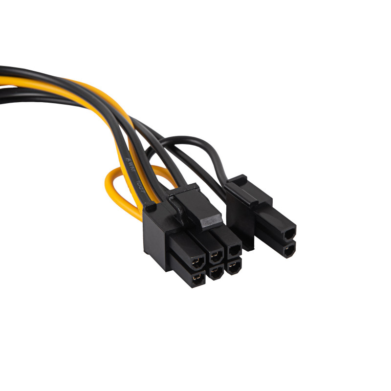 Akyga AK-CA-80 SATA maitinimo į PCIe 6+2 kontaktų adapterio kabelis, 15 cm