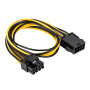 Akyga AK-CA-82 PCIe 8 kontaktų (6+2) maitinimo prailginimo kabelis, 6+2 kontaktų (M) į 8 kontaktų (F), 40 cm