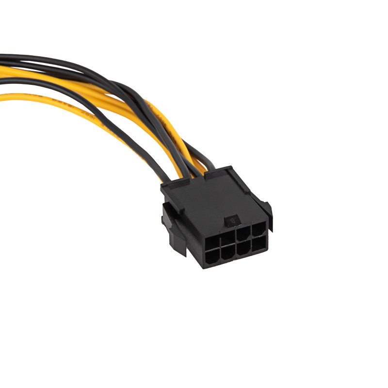 Akyga AK-CA-82 PCIe 8 kontaktų (6+2) maitinimo prailginimo kabelis, 6+2 kontaktų (M) į 8 kontaktų (F), 40 cm