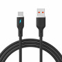 Akyga AK-USB-62 USB kabelis USB-A (m) / USB-C (m), USB 2.0, 18W, 1 m, juodas, silikoninis