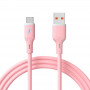 Akyga AK-USB-61 USB kabelis USB-A (m) / USB-C (m), USB 2.0, 18W, 1 m, rožinis, silikoninis