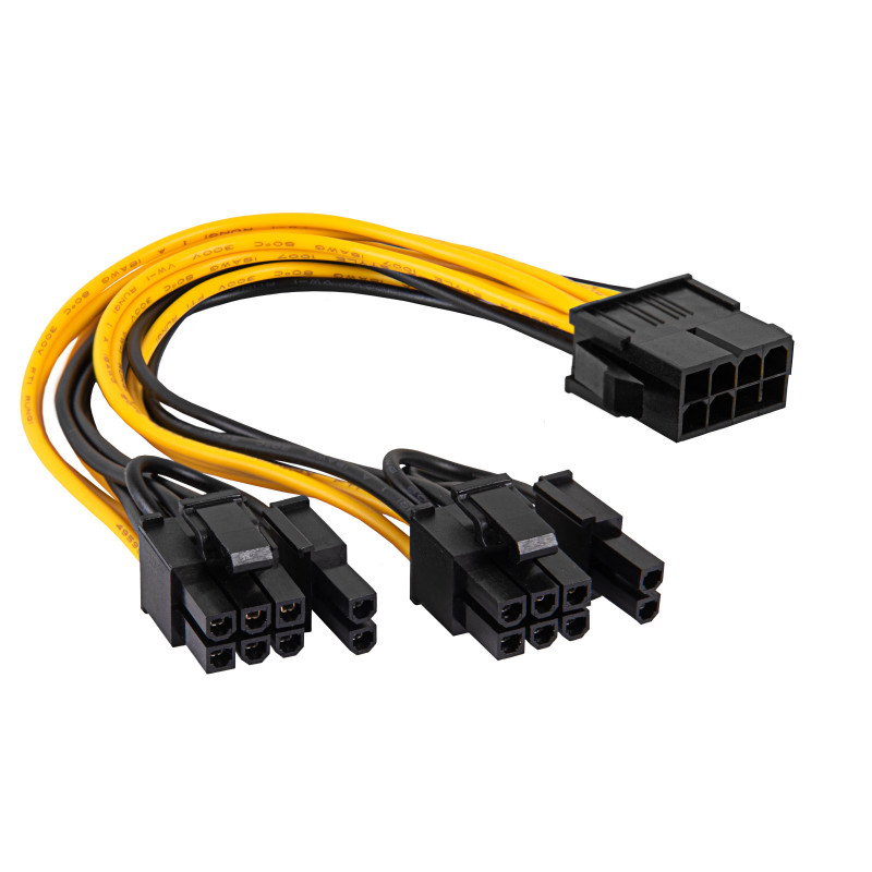 Akyga AK-CA-81 PCIe 8 kontaktų į 2x PCIe 6+2 kontaktų maitinimo skirstymo kabelis
