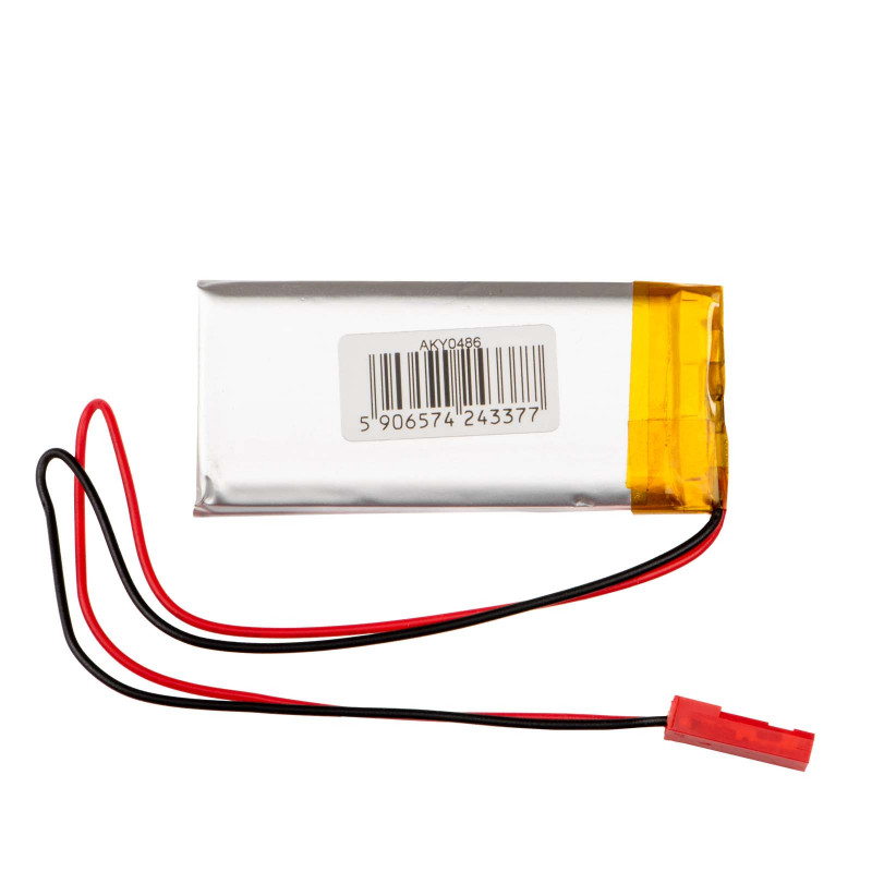 Akyga AKY0486 LP502248 Li-Po akumuliatorius 3,7 V 450 mAh su PCM, JST 2,54 mm 2 kontaktų jungtis, 150 mm laidai