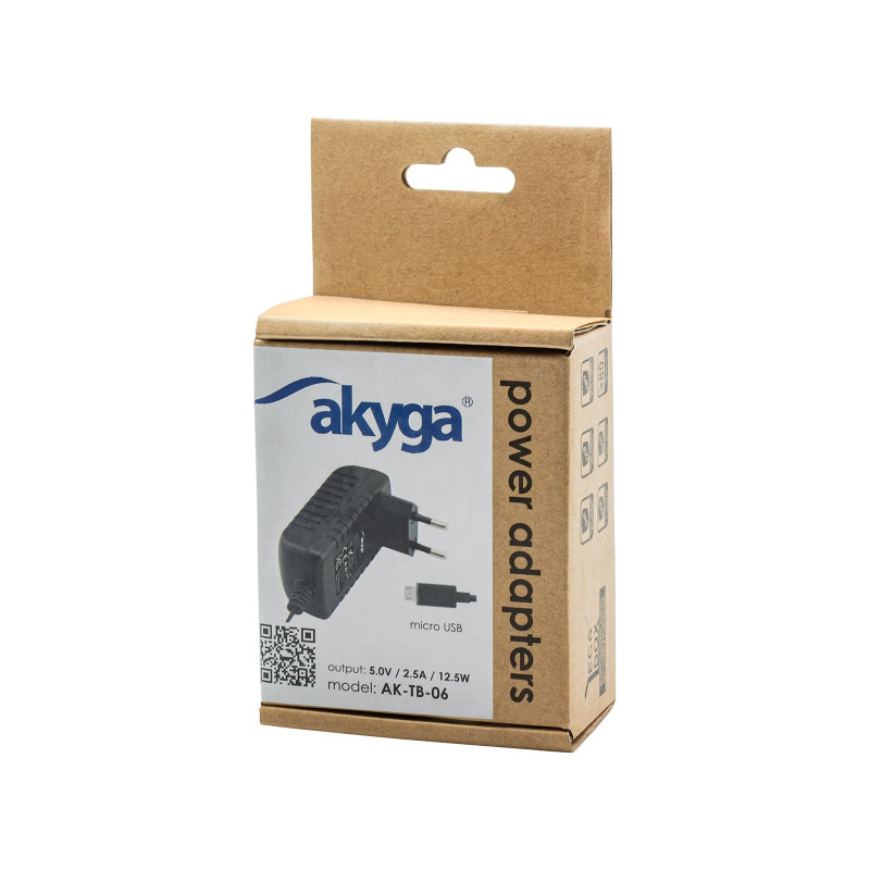 Universalus maitinimo adapteris Akyga AK-TB-06 5.0V / 2.5A 12.5W micro USB B 1.1m
