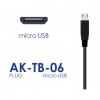 Universalus maitinimo adapteris Akyga AK-TB-06 5.0V / 2.5A 12.5W micro USB B 1.1m