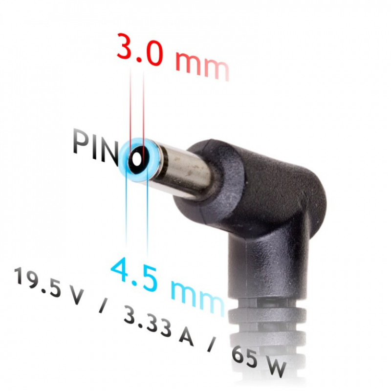 Akyga AK-ND-40 automobilinis nešiojamojo kompiuterio įkroviklis 19,5 V / 3,33 A, 65 W, 4,5 x 3,0 mm + kaištis, skirtas HP