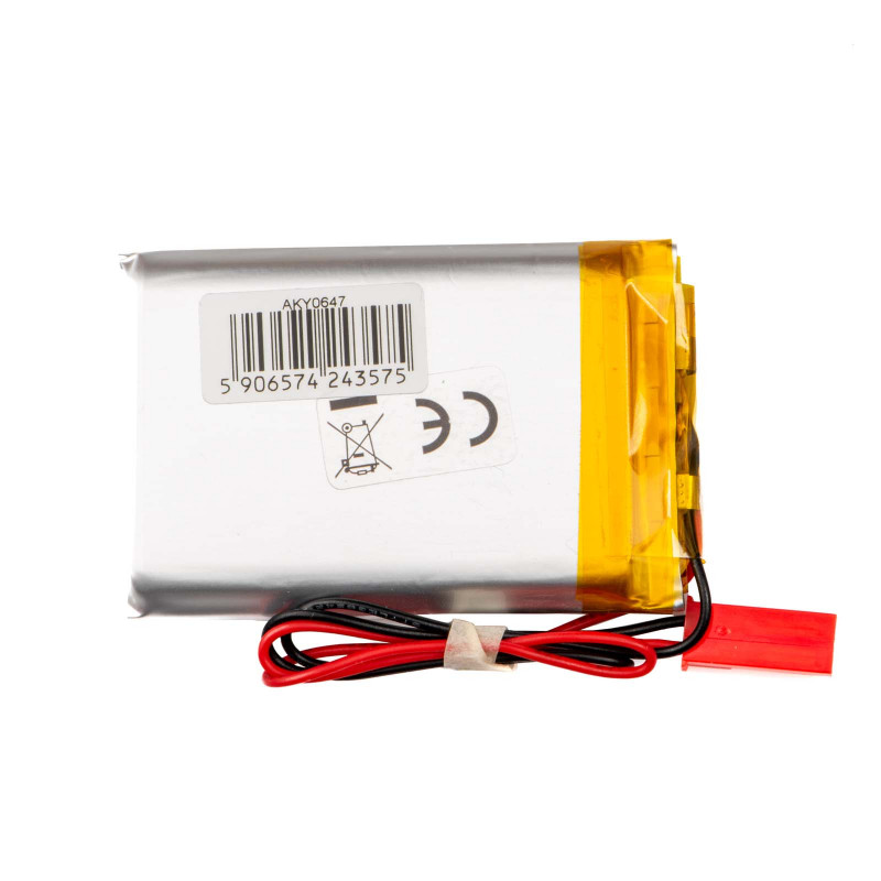 Akyga AKY0647 LP803450 Li-Po akumuliatorius 3,7 V 1500 mAh su PCM, JST 2,54 mm 2 kontaktų jungtimi, 150 mm laidais