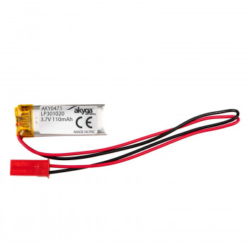 Akyga AKY0471 LP301020 Li-Po akumuliatorius 3,7 V 40 mAh su PCM, JST 2,54 mm 2 kontaktų jungtimi, 150 mm laidais