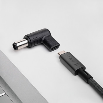 Akyga AK-ND-C07 USB-C – DC 7,4 x 5,0 mm + kaištis adapteris nešiojamojo kompiuterio įkrovimui, 18,5-20 V, 100 W, skirtas HP