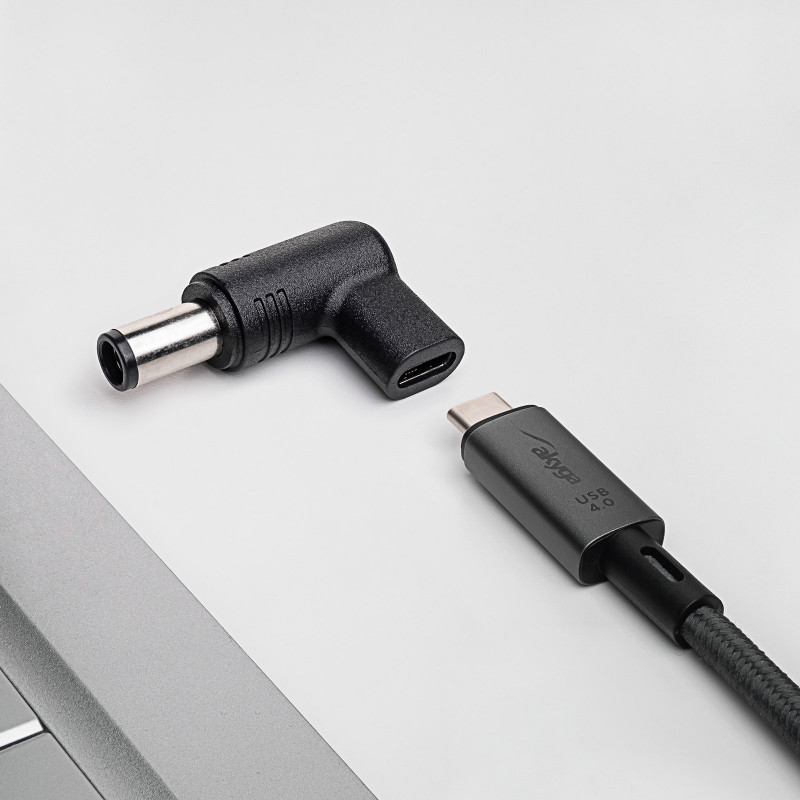 Akyga AK-ND-C07 USB-C – DC 7,4 x 5,0 mm + kaištis adapteris nešiojamojo kompiuterio įkrovimui, 18,5-20 V, 100 W, skirtas HP