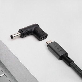 Akyga AK-ND-C10 USB-C – DC 4,5 x 3,0 mm + kaištis adapteris nešiojamojo kompiuterio įkrovimui, 18,5-20 V, 100 W, skirtas Dell