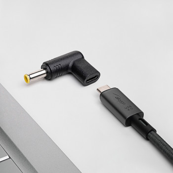 Akyga AK-ND-C16 USB-C – DC 5,5 x 3,0 mm + kaištis adapteris nešiojamojo kompiuterio įkrovimui, 18,5-20 V, 100 W
