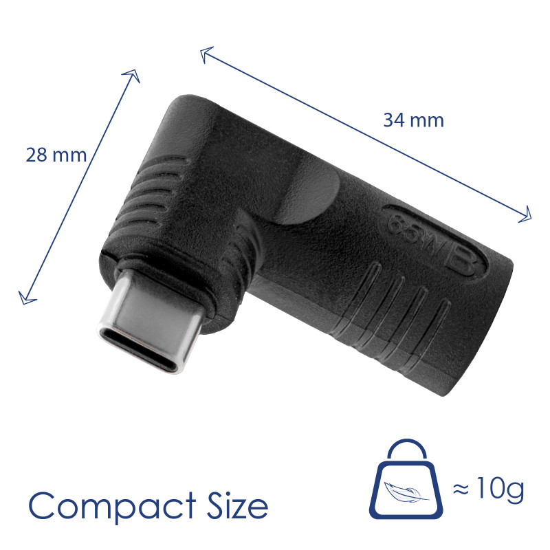 Akyga AK-ND-D10 DC 4,8 x 1,7 mm – USB-C PD adapteris nešiojamojo kompiuterio įkrovikliui, 65 W, skirtas Dell