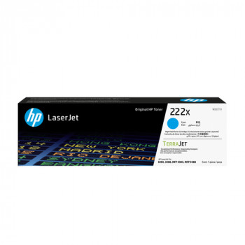 HP 222X W2221X originali LaserJet tonerio kasetė, didelio našumo, žydros spalvos, iki 2 500 psl.
