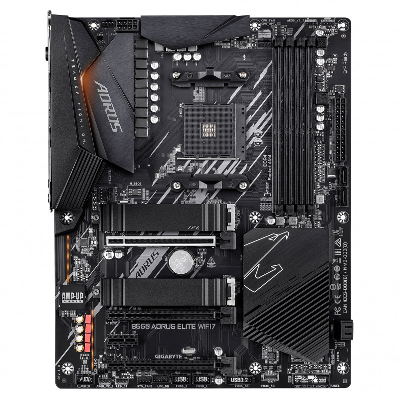 Gigabyte B550 AORUS ELITE WiFi7 pagrindinė plokštė su AM4 lizdu, ATX, 4x DDR4