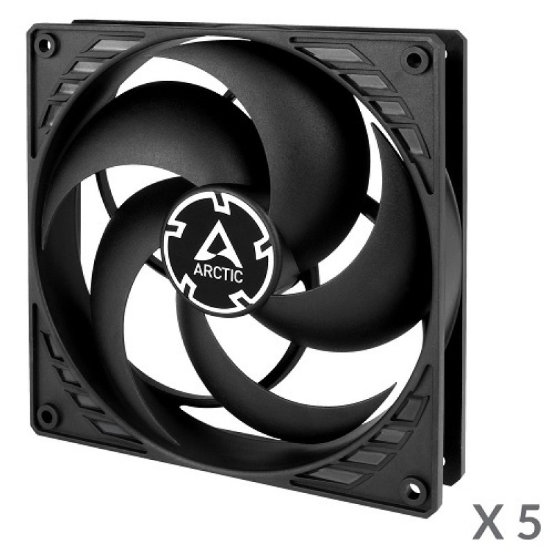 Arctic P14 Value Pack 140 mm korpuso ventiliatorių rinkinys (5 vnt.), juodi