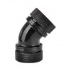 Thermaltake Pacific PETG 45° dvigubo suspaudimo jungtis vamzdeliui, išorinis skersmuo 16 mm, G1/4, juoda (CL-W098-CA00BL-A)