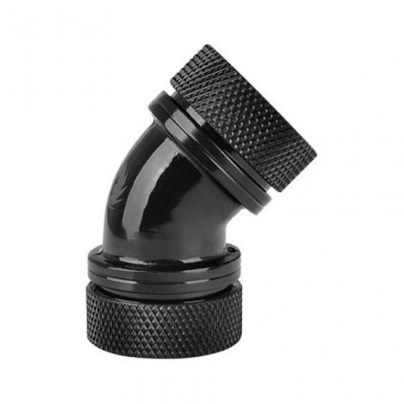 Thermaltake Pacific PETG 45° dvigubo suspaudimo jungtis vamzdeliui, išorinis skersmuo 16 mm, G1/4, juoda (CL-W098-CA00BL-A)