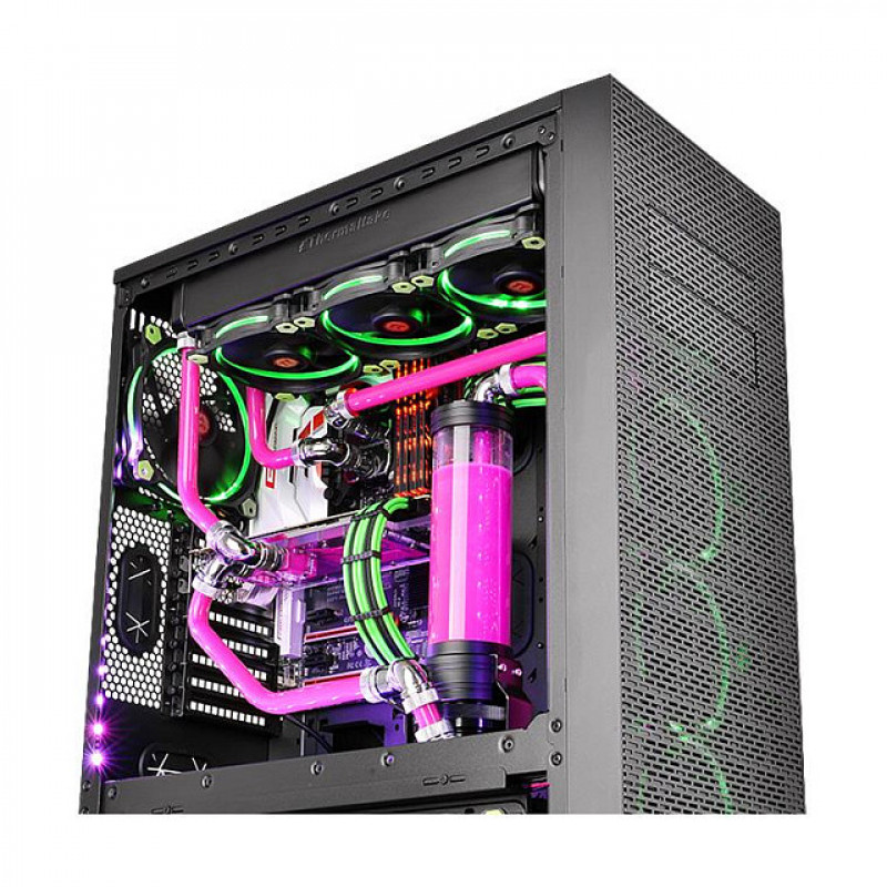Thermaltake Pacific PETG 45° dvigubo suspaudimo jungtis vamzdeliui, išorinis skersmuo 16 mm, G1/4, juoda (CL-W098-CA00BL-A)