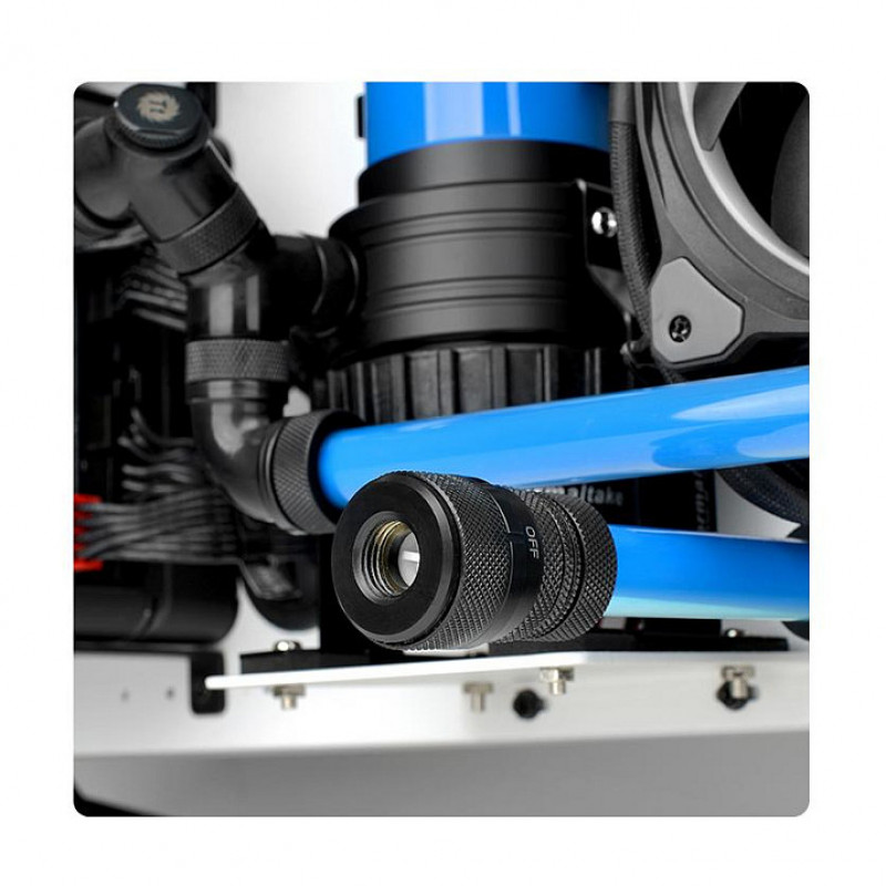 Thermaltake Pacific nuleidimo vožtuvas pasidaryk pats skystinio aušinimo sistemoms, juodas (CL-W087-CU00BL-A)