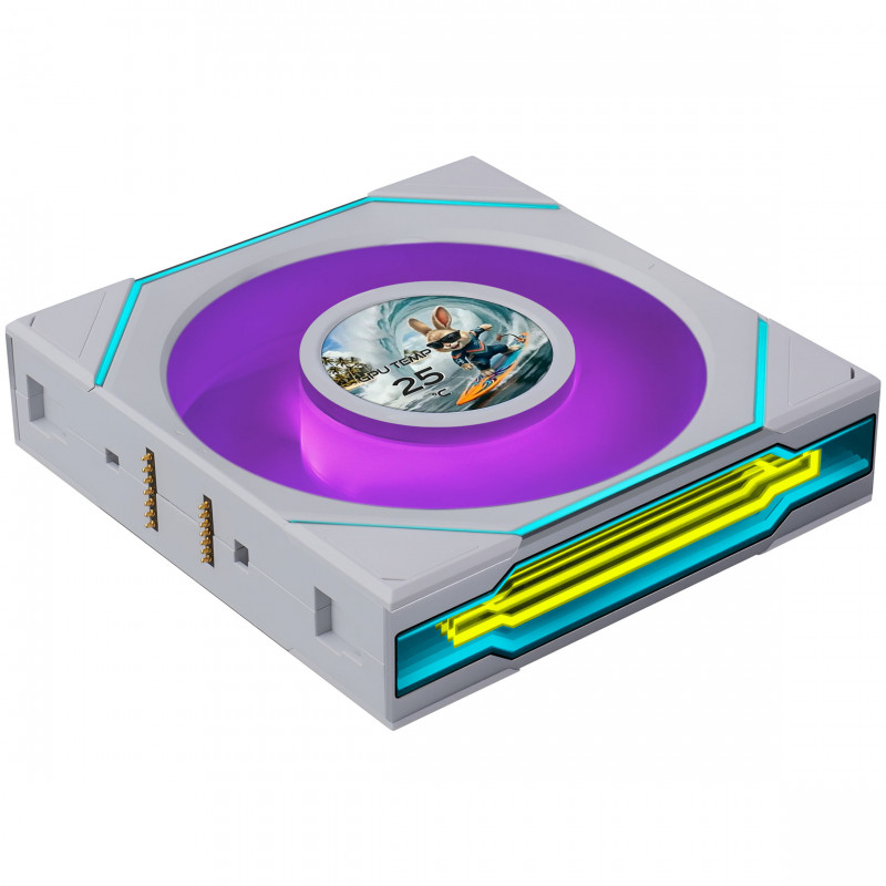Lian Li UNI FAN SL-INF LCD FLEX Wireless kompiuterio korpuso aušintuvas, ARGB ir LCD, Reverse Blade, 120 mm, baltos spalvos