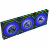 Lian Li UNI FAN SL-INF LCD FLEX Wireless kompiuterio korpuso aušintuvai (3 vnt.) su valdikliu, ARGB ir LCD, Reverse Blade, 120 mm, juodos spalvos